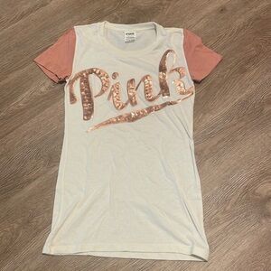 PINK by Victoria’s Secret T shirt size XS rose gold.